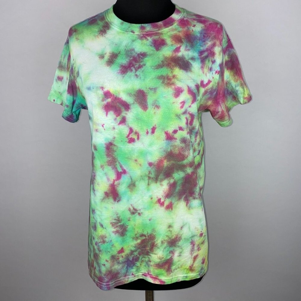 Gildan Heavy Cotton S Multicolor Tie Dye T-Shirt Short Sleeve Festival Hippie